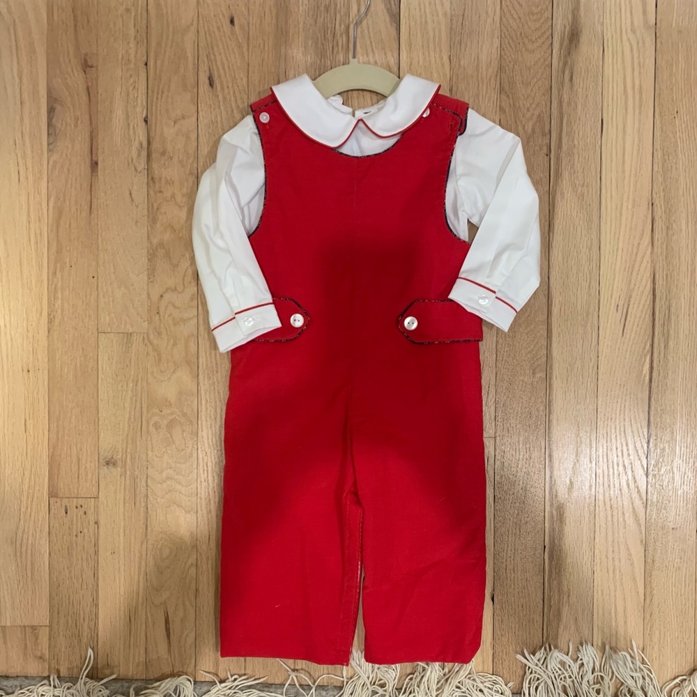 Adorable never worn 18m holiday jumper with coordinating shirt.